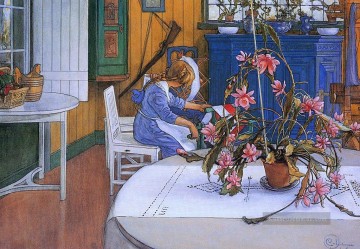  1914 Galerie - mit einem Innen Kaktus 1914 Carl Larsson